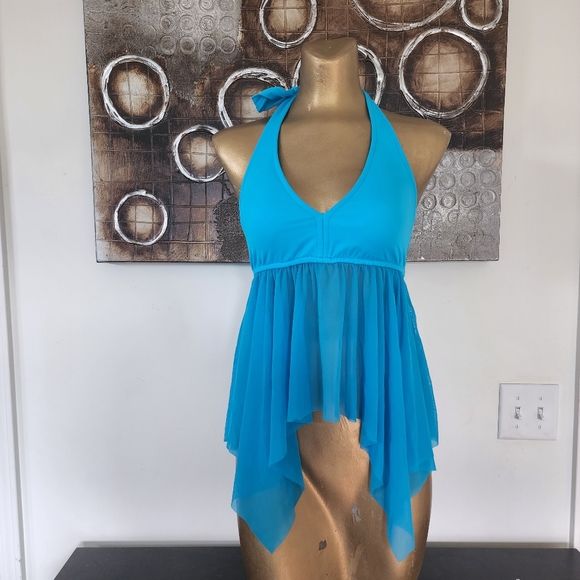 Venus Mesh Hankey Hemline Sharkbite Tankini Top Size 8 - Picture 2 of 7